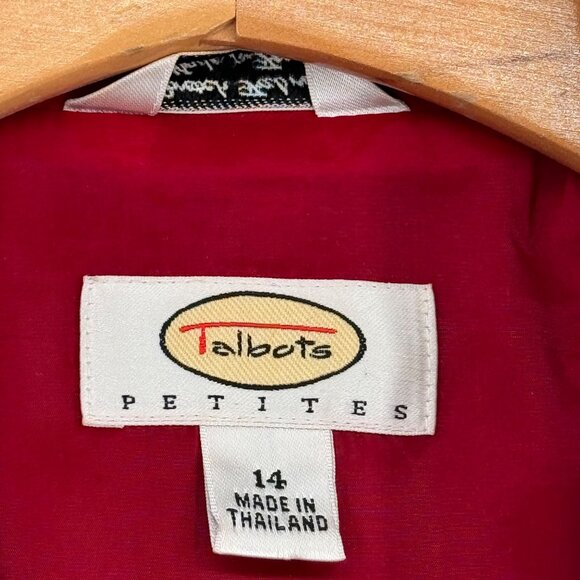 Talbots Red Blazer Jacket Size 14 petite womens Wool stretch career lined - Picture 2 of 9